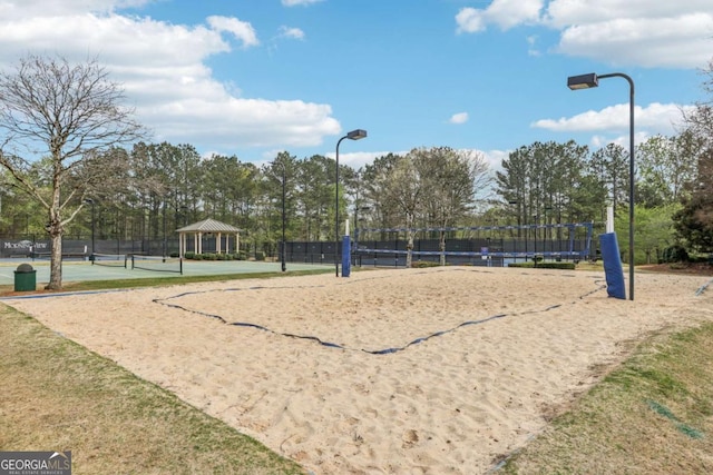 3887 Hickory Manor Dr, Suwanee, GA 30024 - view of property's community featuring a gazebo, volleyball court, and a tennis court