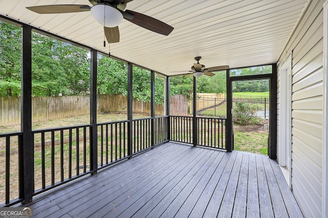 4685 Braselton Hwy, Hoschton, GA 30548 - unfurnished sunroom featuring a ceiling fan
