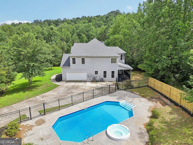 4685 Braselton Hwy, Hoschton, GA 30548 - view of pool featuring a forest view and a fenced backyard
