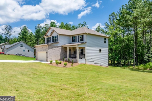 191 Eagle Heights Dr, Maysville, GA 30558 - traditional-style home with concrete driveway, a garage, and a front lawn