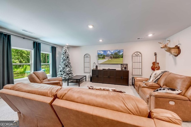 191 Eagle Heights Dr, Maysville, GA 30558 - living room with light colored carpet and recessed lighting
