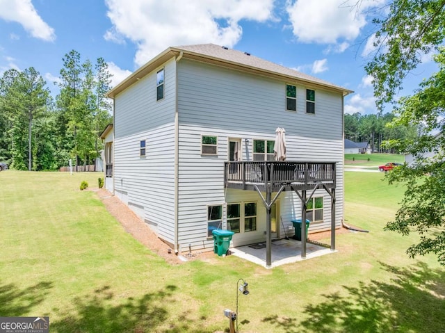 191 Eagle Heights Dr, Maysville, GA 30558 - rear view of property featuring a patio area, a yard, and a wooden deck