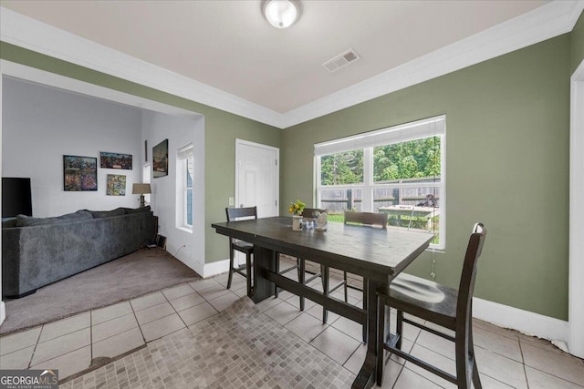 79 Hampton Hills Ln, Cleveland, GA 30528 - dining space featuring light tile patterned flooring and crown molding
