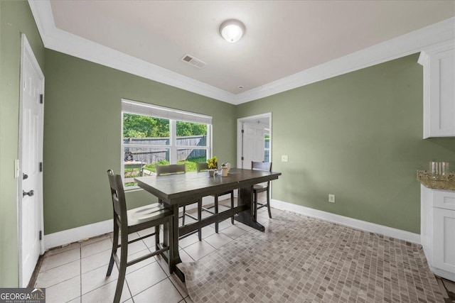 79 Hampton Hills Ln, Cleveland, GA 30528 - dining room with crown molding and light tile patterned flooring