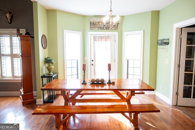 1940 Horne Rd, Eastman, GA 31023 - dining area with a chandelier and wood finished floors