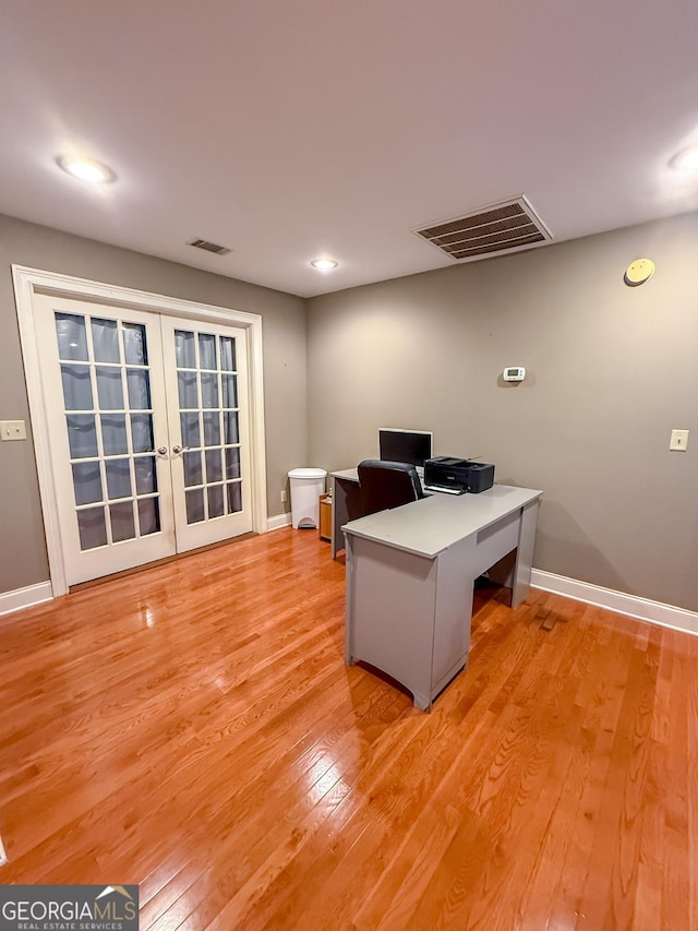 1940 Horne Rd, Eastman, GA 31023 - office with french doors and light wood-style floors
