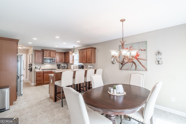 53 Denny Ln, Dallas, GA 30157 - dining space with recessed lighting and a chandelier