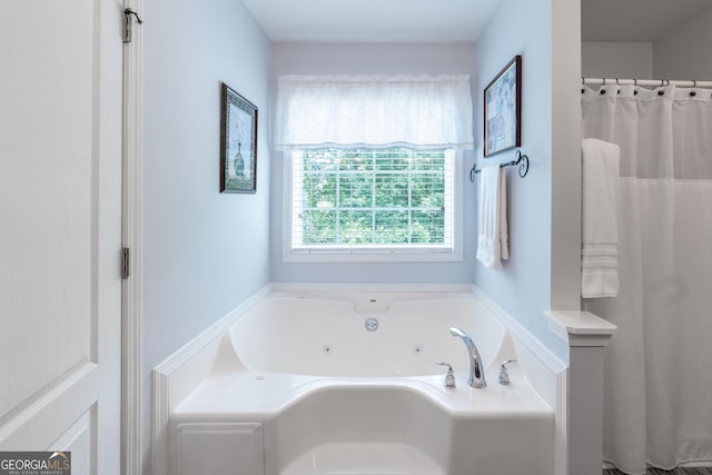 53 Denny Ln, Dallas, GA 30157 - full bathroom with a whirlpool tub and a shower with curtain