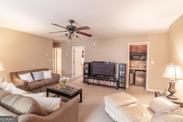 53 Denny Ln, Dallas, GA 30157 - living room with ceiling fan and light carpet