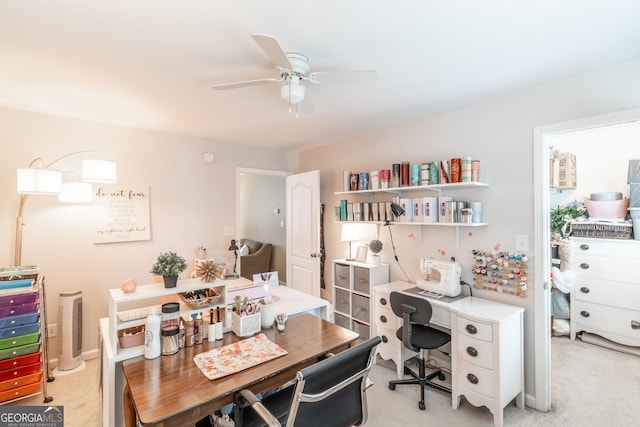 53 Denny Ln, Dallas, GA 30157 - office area featuring ceiling fan and light colored carpet