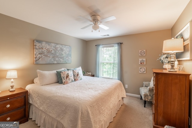 53 Denny Ln, Dallas, GA 30157 - bedroom with light colored carpet and ceiling fan