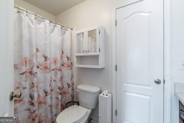 53 Denny Ln, Dallas, GA 30157 - bathroom featuring toilet and a shower with shower curtain