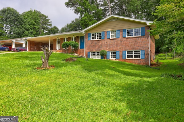 5739 Cobb Mdw, Norcross, GA 30093 - view of front of house featuring a carport and brick siding