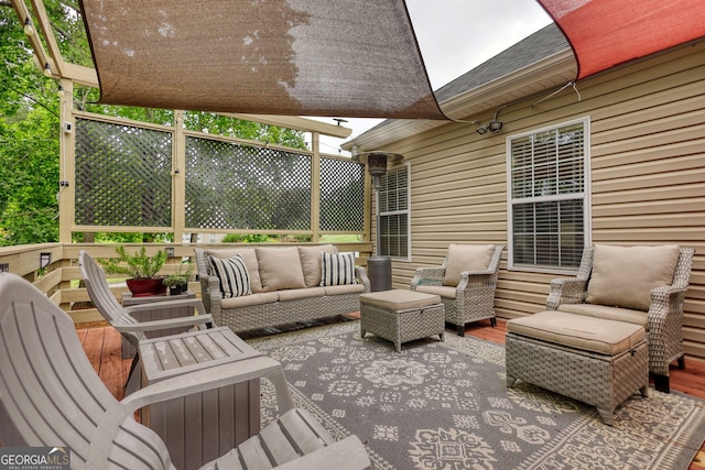 1248 Rockview Ct, Loganville, GA 30052 - view of patio / terrace featuring an outdoor hangout area