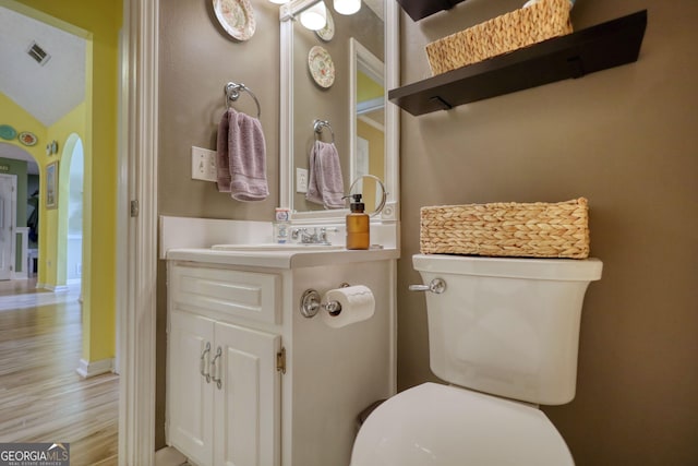 1248 Rockview Ct, Loganville, GA 30052 - bathroom featuring vanity and wood finished floors