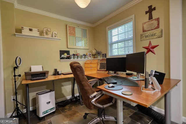 1248 Rockview Ct, Loganville, GA 30052 - office space featuring ornamental molding and baseboards