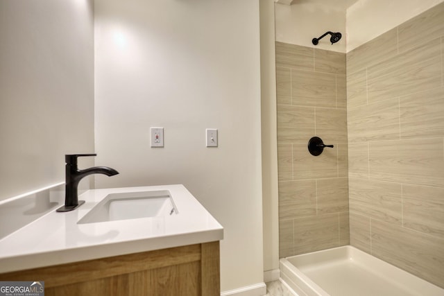 1248 Rockview Ct, Loganville, GA 30052 - bathroom with a tile shower and vanity