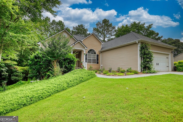 1248 Rockview Ct, Loganville, GA 30052 - view of front of property with a front lawn, a garage, and driveway