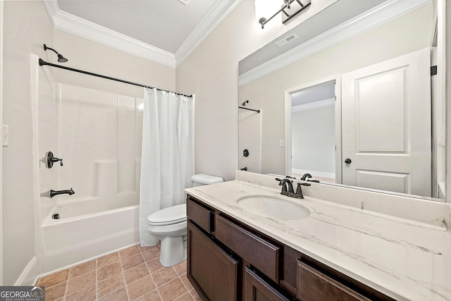 3865 Rifflepool Ct, Douglasville, GA 30135 - full bath with crown molding, vanity, and shower / tub combo