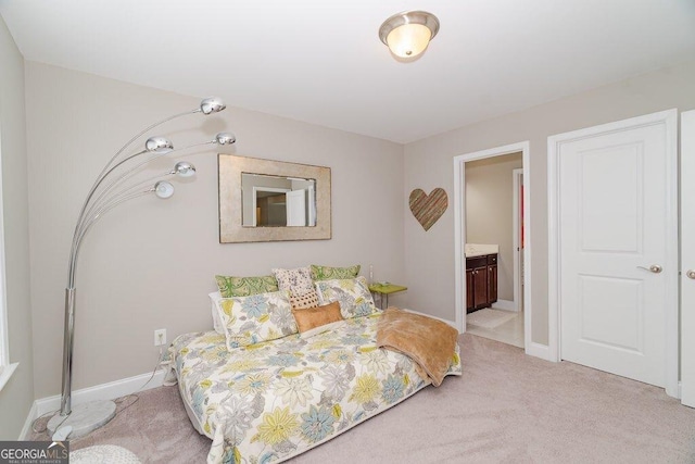 2720 Garonne Way, Cumming, GA 30041 - bedroom with light colored carpet and connected bathroom