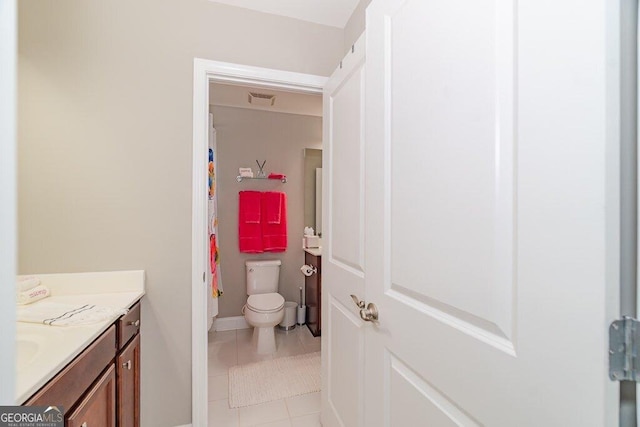 2720 Garonne Way, Cumming, GA 30041 - bathroom with vanity, tile patterned flooring, and curtained shower