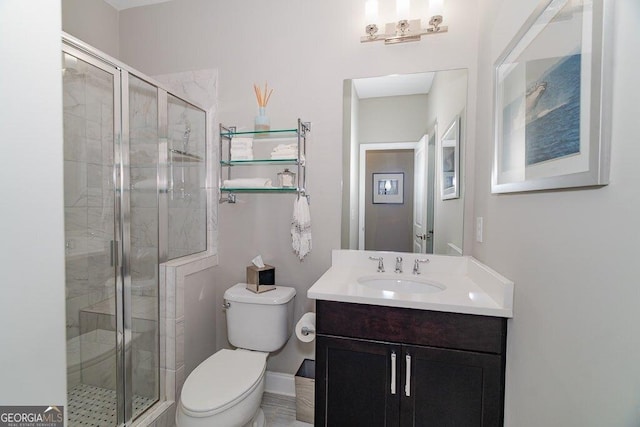 2720 Garonne Way, Cumming, GA 30041 - bathroom featuring vanity and a shower stall