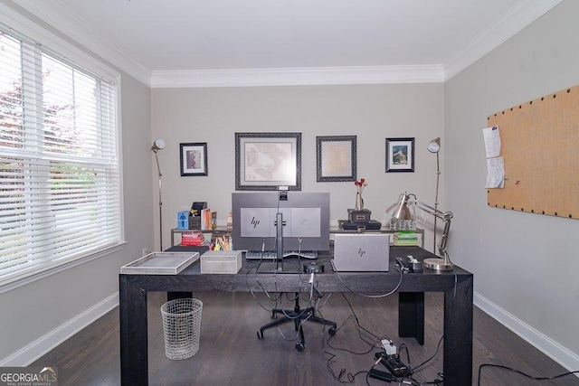 2720 Garonne Way, Cumming, GA 30041 - home office with crown molding and wood finished floors