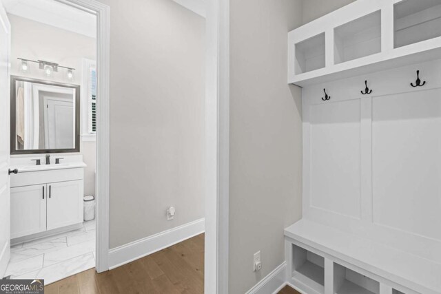 6080 Simone St, Acworth, GA 30101 - mudroom featuring baseboards