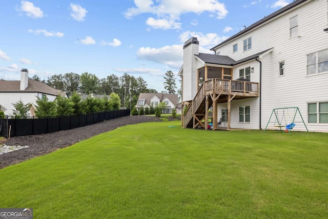 6080 Simone St, Acworth, GA 30101 - view of yard featuring stairway and a deck