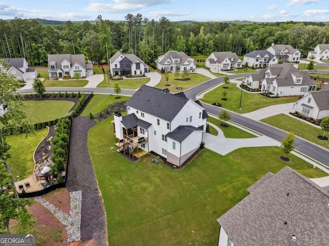 6080 Simone St, Acworth, GA 30101 - aerial perspective of suburban area with a heavily wooded area