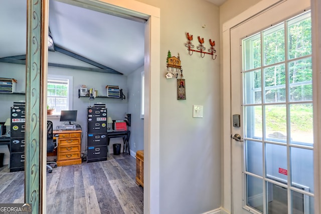 11 Hamilton Cir, Blairsville, GA 30512 - office area with vaulted ceiling and wood finished floors