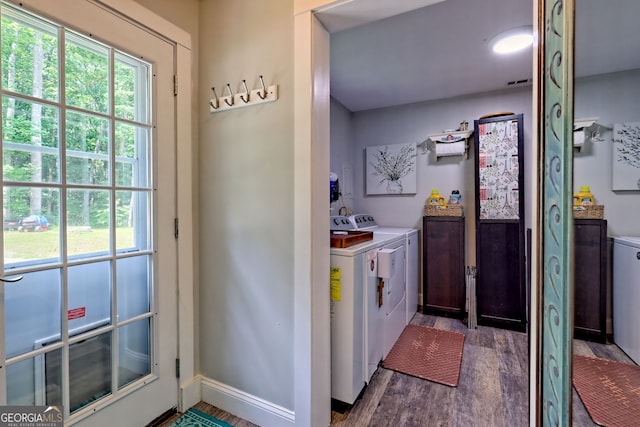 11 Hamilton Cir, Blairsville, GA 30512 - laundry room featuring washer and clothes dryer and wood finished floors