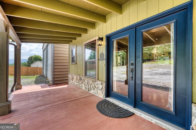 1529 Cedar Vw, Hiawassee, GA 30546 - entrance to property with french doors and stone siding