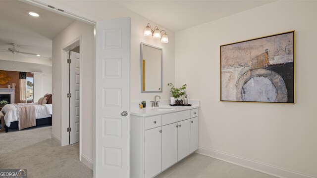 687 Edgar St Lot 83, Hampton, GA 30228 - ensuite bathroom with vanity, ceiling fan, and recessed lighting
