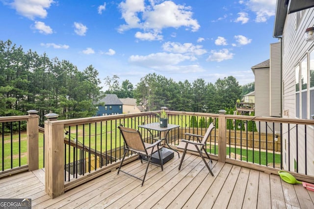 2755 Evan Manor Ln, Cumming, GA 30041 - deck with view of scattered trees and a lawn