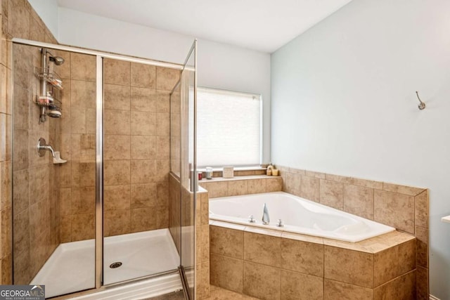 2755 Evan Manor Ln, Cumming, GA 30041 - full bathroom featuring a bath and a stall shower