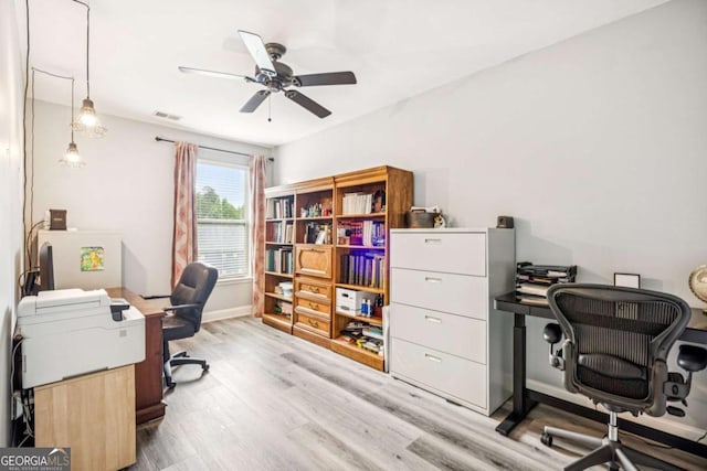 2755 Evan Manor Ln, Cumming, GA 30041 - office space with ceiling fan and wood finished floors