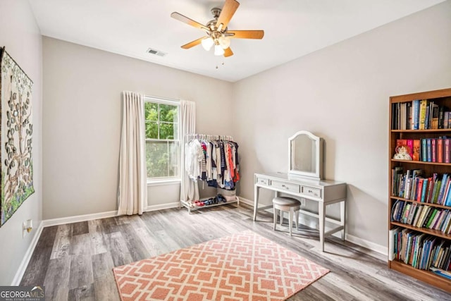 2755 Evan Manor Ln, Cumming, GA 30041 - game room featuring wood finished floors and a ceiling fan