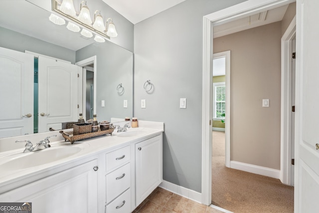 106 April Walk, Mcdonough, GA 30253 - bathroom with double vanity and tile patterned floors