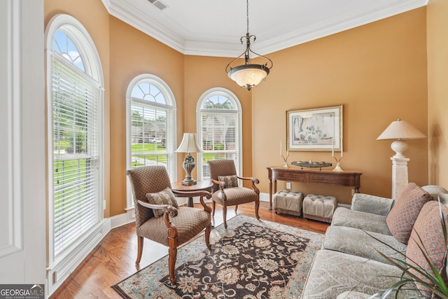 106 April Walk, Mcdonough, GA 30253 - living area with ornamental molding and wood finished floors