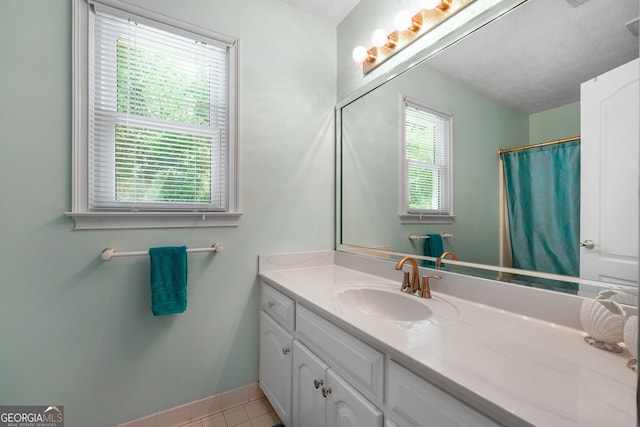 150 Tramore Trce, Tyrone, GA 30290 - bathroom featuring vanity, a shower with curtain, and tile patterned floors