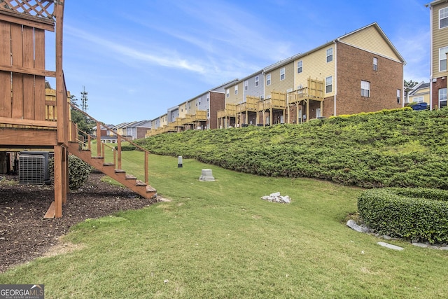 801 Tulip Poplar Way Unit 2501, Lawrenceville, GA 30044 - view of grassy yard with stairway and a residential view