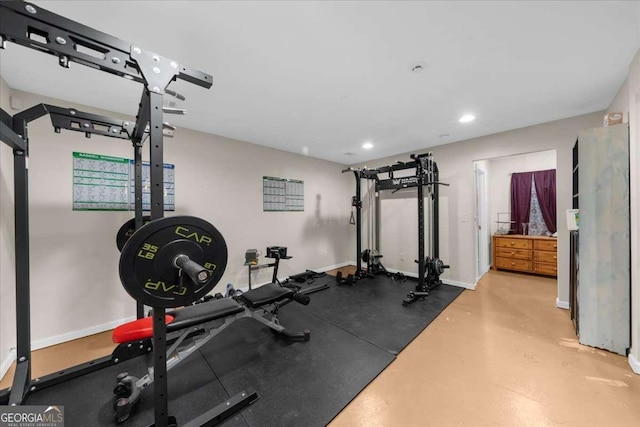 205 River Flow Dr, Dahlonega, GA 30533 - exercise area with recessed lighting and baseboards