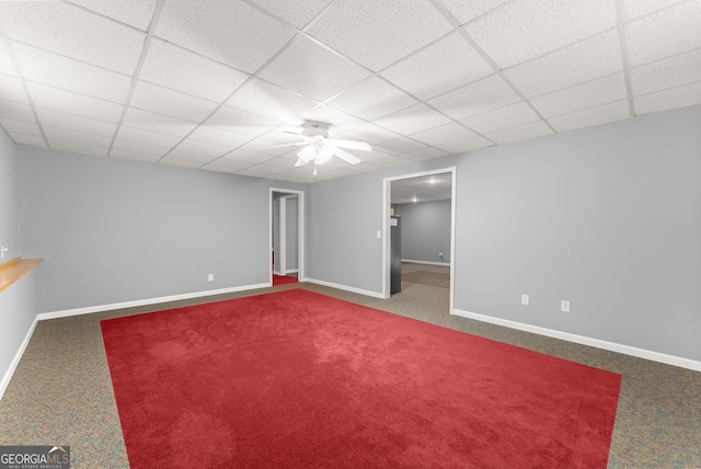 379 Sweetwater Rdg, Hoschton, GA 30548 - unfurnished room featuring carpet floors, a drop ceiling, and ceiling fan