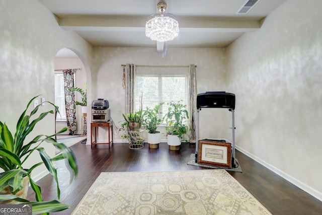 312 Sierra Ct, Mcdonough, GA 30253 - interior space featuring arched walkways and wood finished floors