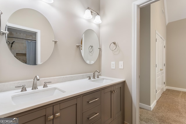 110 Wellington Way, Canton, GA 30115 - bathroom with double vanity and a shower with curtain