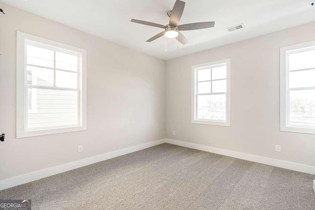 148 Palm St, Holly Springs, GA 30115 - spare room featuring healthy amount of natural light, carpet flooring, and a ceiling fan