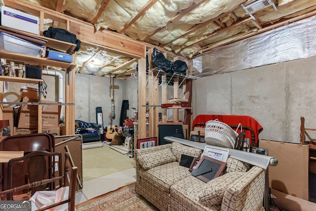 1071 Creekwood Cir, Madison, GA 30650 - unfinished basement with carpet flooring