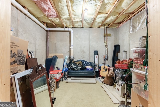 1071 Creekwood Cir, Madison, GA 30650 - unfinished basement with carpet