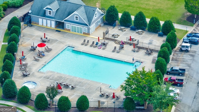 1071 Creekwood Cir, Madison, GA 30650 - bird's eye view of a pool area